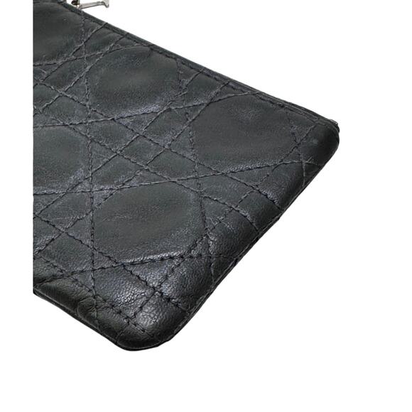 Christian Dior Black Lambskin Leather Zip Wallet Card Key Holder - Picture 7 of 8